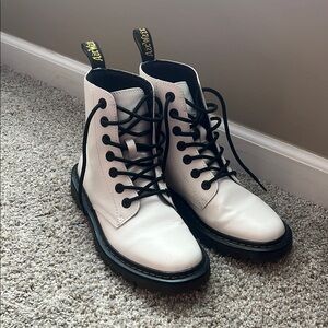 Dr. Martens White Leather Women's Boots